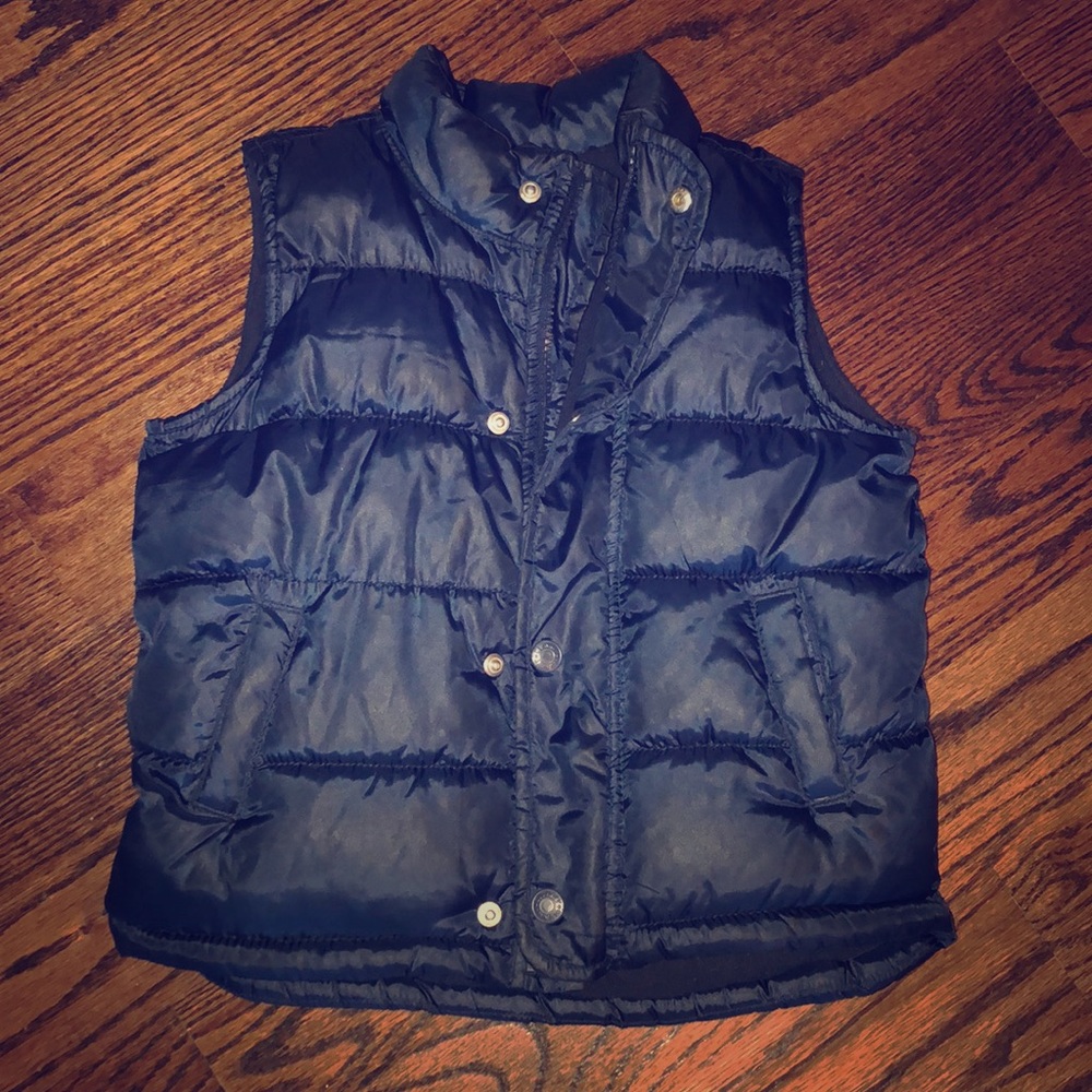 Boys Navy fleece-lined Puffer Vest